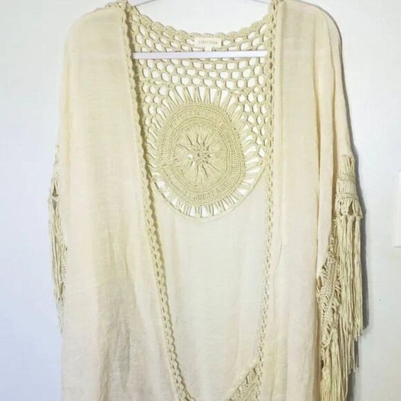 NWT Everleigh Macrame Vest Ivory BOHO Small - Picture 3 of 14